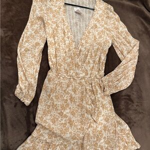 American Eagle Outfitters Cream Floral Midi Dress